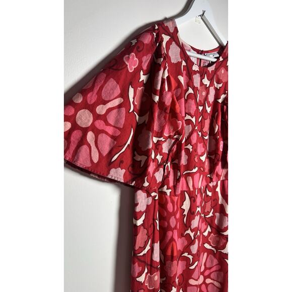 Rhode X Target Plus Size 22 Zinnia Floral Bell Sleeve Linen Blend MIDI Dress EUC - Picture 5 of 11